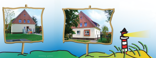 Haus aus zwei Perspektiven dargestellt Haus aus zwei Perspektiven dargestellt
